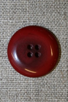 Mørk rød-meleret 4-huls knap, 22 mm.