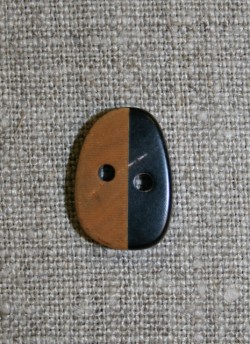 Horn-knap oval 2 farvet
