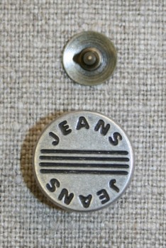 Patent knap gl.sølv "jeans"