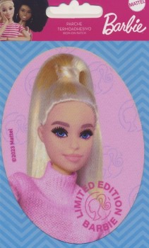 Strygemærke oval med Barbie lyserød