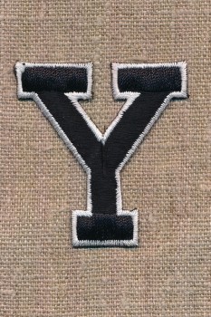 Y - Bogstaver til påstrygning i sort og hvid, 52 mm.