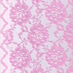 Blonde viscose-polyester med buet kant, lyserød