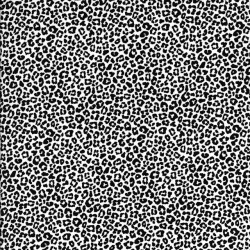Bomulds poplin i leopard print i hvid og sort