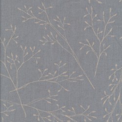 Bomuld/polyester i støvet lyseblå med grene