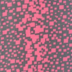Rest Micro Fleece med firkanter i grå og neon pink- 70 cm. 