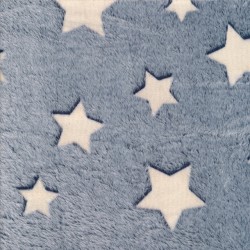 Rest Frotté fleece i blå med stjerner "glow in the dark"-65 cm. 