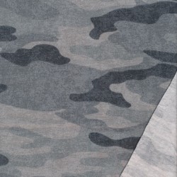 Isoli med stræk i stone-washed armyprint i grå