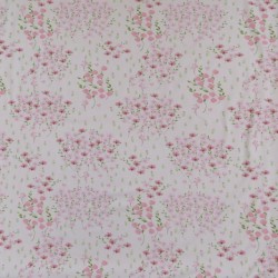 Bomuld/elasthan økotex i digital print med lyserøde blomster