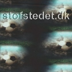 Bomuld/lycra økotex m/digitalt tryk med fodbolde