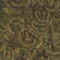Afklip Patchworkstof batik i army, oliven og sort i træårer-look 50x55 cm.