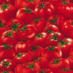 Afklip Patchwork stof med tomater, 50x55 cm.