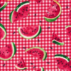 Afklip Patchwork stof ternet med vandmelon, 50x55 cm.