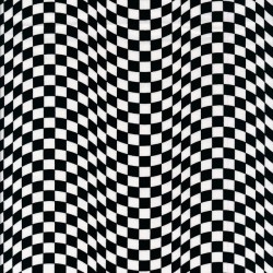Afklip Patchwork stof i sort og hvid mlåflags-tern, 50x55 cm.