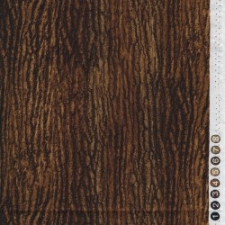 Afklip Patchwork stof i brun bark look 50x55 cm.