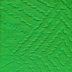 Strik med stribe/rude mønster i grøn