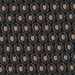 100% viskose twill-vævet med ovalt mønster i sort