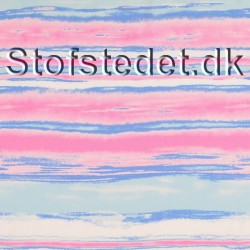 Let 100% viscose batik i stribet i lyserød, pink, aqua, turkis