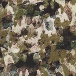Cupro/Bomuld mønstret i oliven, brun, pudder, offwhite, grøn