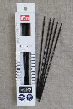 Prym strømpepinde ergonomiske i Carbon str. 3