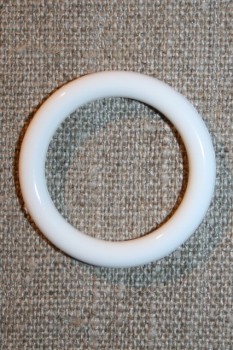 Plastring - Gardin ring hvid 25/34 mm.