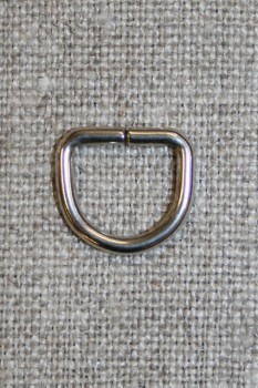 D-ring sølv, 10 mm.