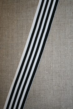  Elastik til undertøj 30 mm. stribet sort - hvid