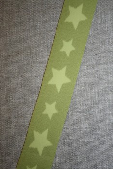  Elastik til undertøj 30 mm. med stjerner, lime-lys lime