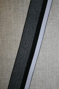 Rest Elastik til undertøj 40 mm. stribet grå lysegrå-25 cm. 