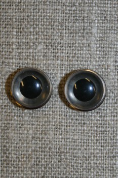 Bamse øje klar/sort 10 mm.