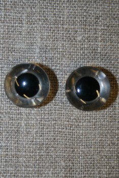 Bamse øje klar/sort 15 mm.