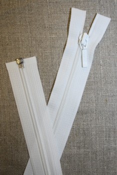 61 cm. delbar lynlås YKK, hvid