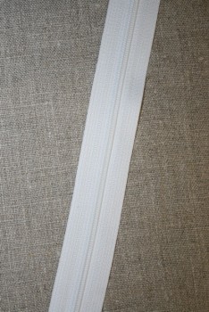 Rest Lynlås i metermål, hvid, 55 cm.