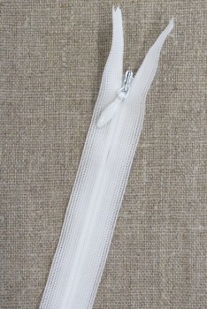 35 cm usynlig lynlåse i hvid, YKK