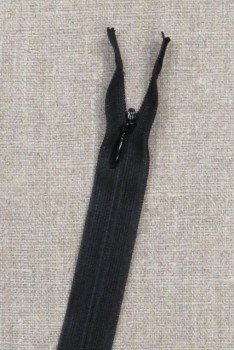 16 cm usynlig lynlåse, sort