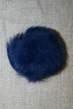 Pels-pompon af kanin, 6 cm. blå