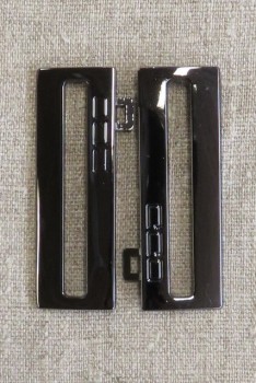 60 mm. spænde til elastikbælter, gun-metal