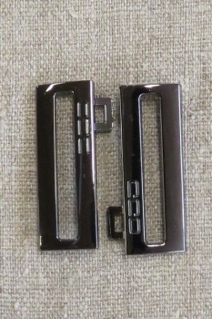 40 mm. spænde til elastikbælter, gun-metal