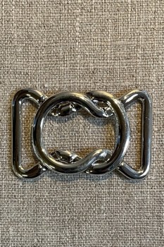 30 mm. spænde 8-tal til elastikbælter, sølv
