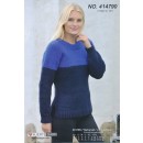 414790 2-farvet top-down sweater