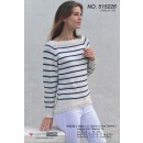 515226 Stribet top-down sweater