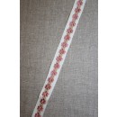Rest Grosgrain-bånd med blomst off-white-beige-gl.rosa- 37 cm. 