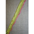 Elastisk ternet bånd lime-pink