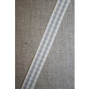 Ternet bånd off-white/grå, 15 mm.