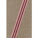 Bånd grosgrain stribet rosa brun