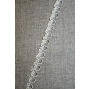 Knaphulsbånd med elastik, silk-knækket hvid