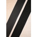 Rest 50 mm velcro sort med lim - selvklæbende, 75 cm. hook 