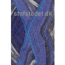 Ragg strømpegarn i blå, mørkeblå, grå og off-white