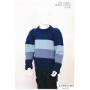 2399 William Stribet sweater i Merino Cotton str. 2-12 år. | Hjertegarn