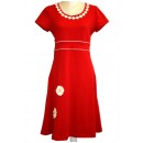 Jersey kjole rød m/Marguerit