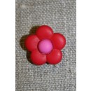 2-farvet blomsterknap rød/pink